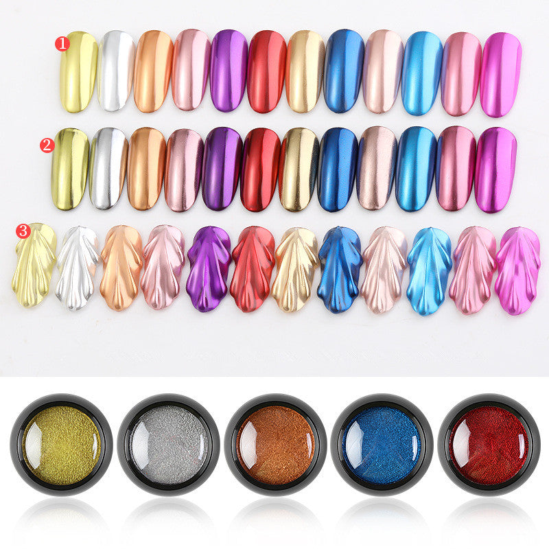 Metallic Color Nail Mirror Glitter Powder Nail Art UV Gel Polishing Chrome Flakes Pigment Dust Decorations Manicure Tool I048