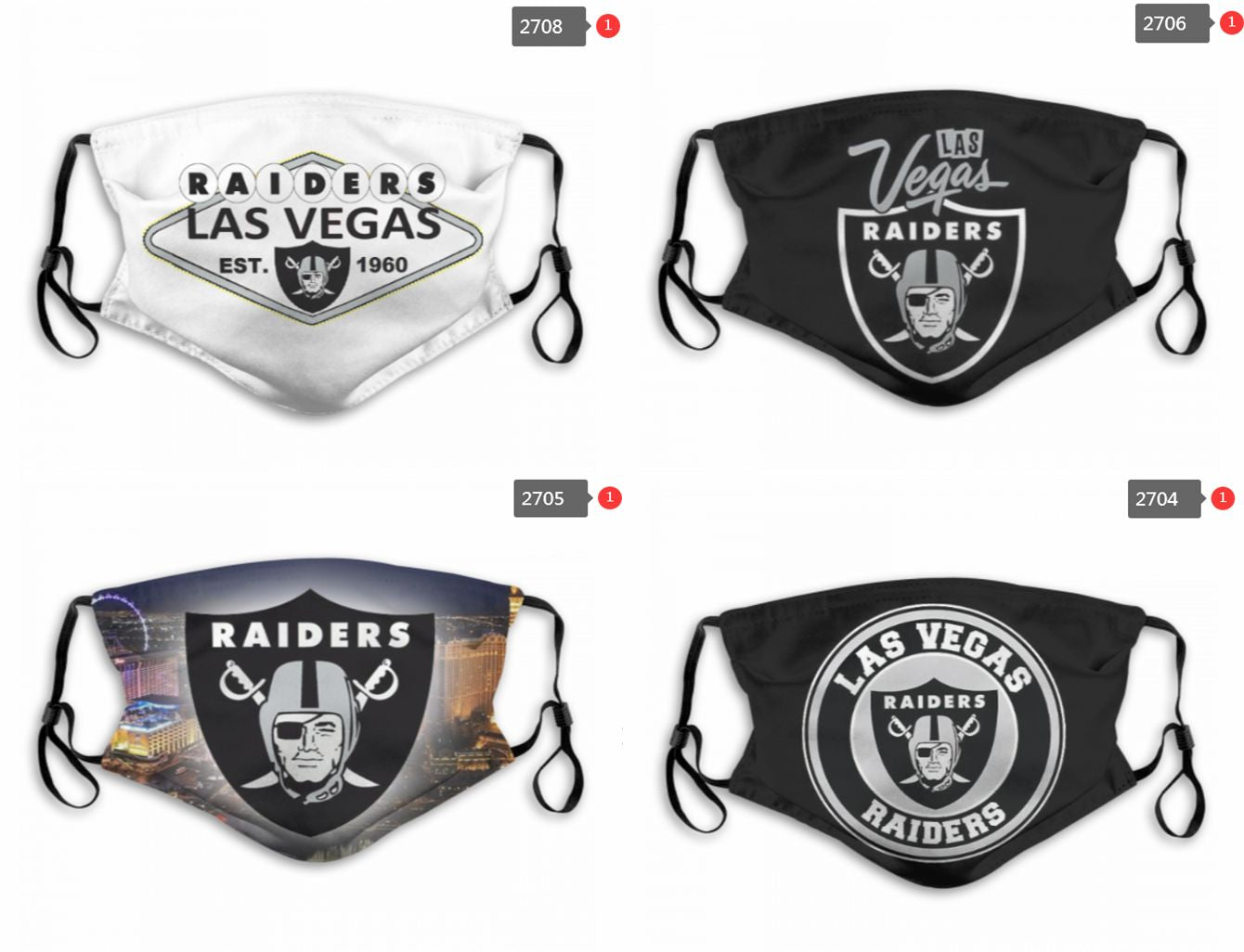 2020 New Luxury Designer Fashion 5 Layer Reproducible Face Mask All Star Las Vegas Raiders Team 2020 New Dust Cotton Repeatable Mask PM2.5