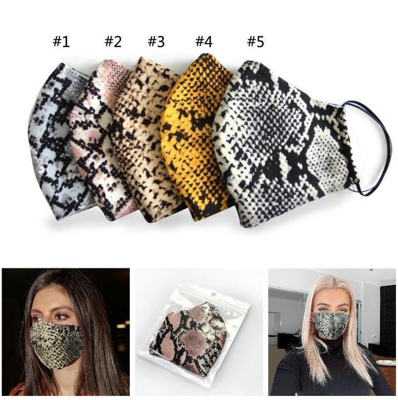 Leopard print Face Masks Designer Mask Washable Dustproof Respirator Riding Adult Outdoor Sports Print Mouth Masks with filter pockets