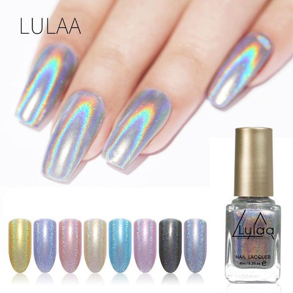 Nusx 8ml Super Shine Magic Rainbow Holographic Holo Glitter Hologram Effect Nail Polish Women Varnish Nail Art Manicure PO012