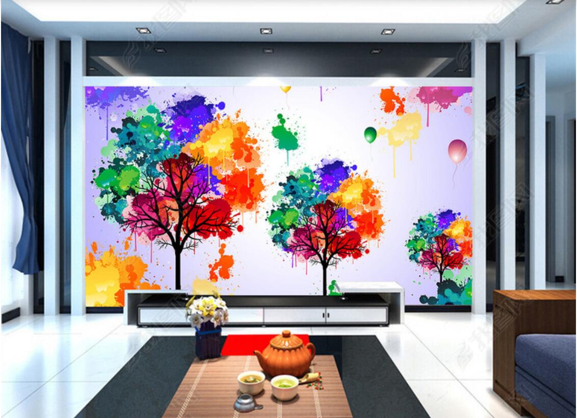 3d wallpaper custom photo mural Colorful tree tv background wall paper design murals wallpaper for walls 3 d