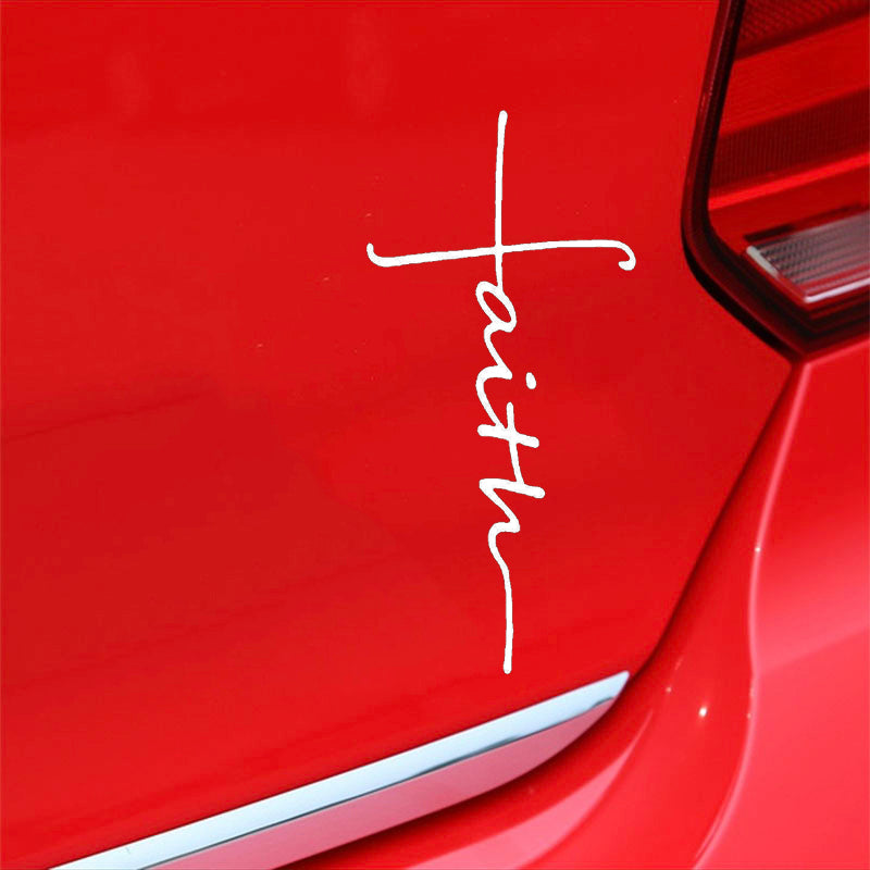 15*7.2cm Faith Cross Decal Cars Boats Motorcycle Helmet Sticker Rear Window Bumper Car Sticker