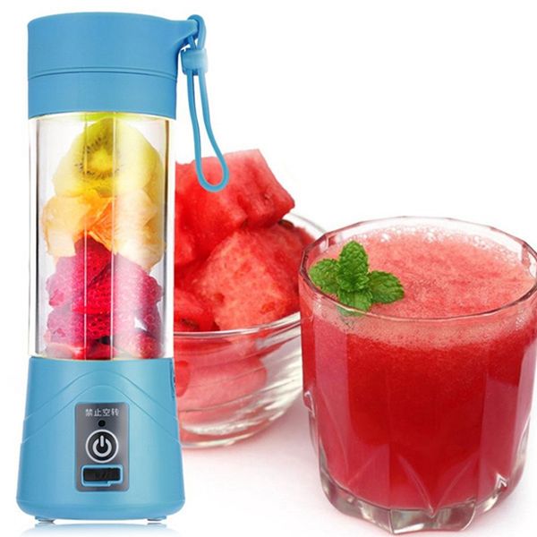 380ml 4-6 Blades Mini USB Rechargeable Portable Electric Fruit Juicer Smoothie Maker Blender Machine Sports Bottle Juicing Cup
