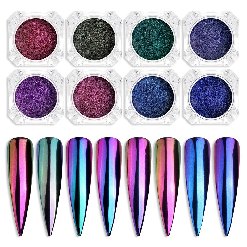 Chrome Mirror Powder Nail Art Glitter Chameleon Pigment Powder Manicure Nail Tips Decoration Accessories Gel Polish Dust E075