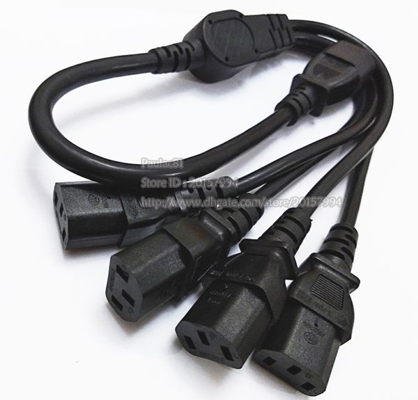 10A-250V Power Adapter Cord, IEC 320 C14 Male to 4 x C13 Female Y Splitter Cable For UPS PDU-1PCS