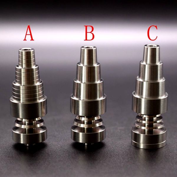 3 Style Titanium Nail Hand Tools 10mm & 14mm & 18mm 6 in 1 Universal Infinity Domeless Nails Adjustable Male or Female Oil Gr2