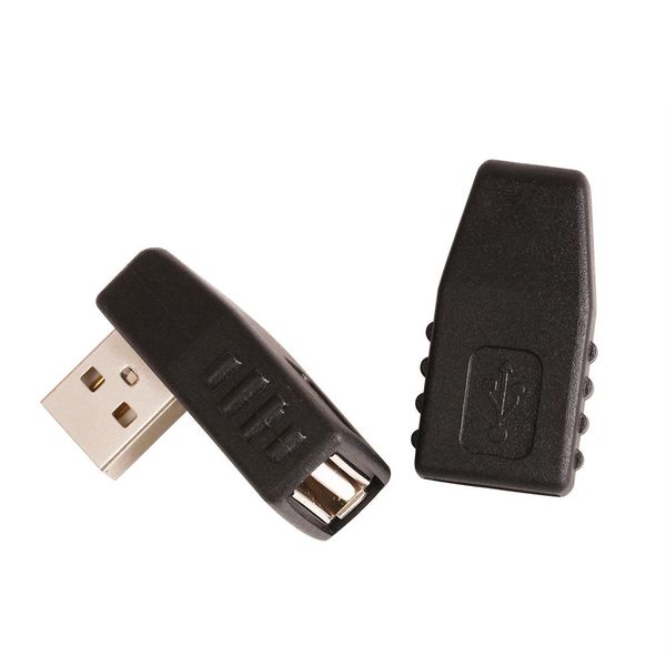 ZJT45 90 Degree USB 2.0 A Male To Female Left Adapter USB 2.0 AM-AF Connector For Laptop PC Computer Black