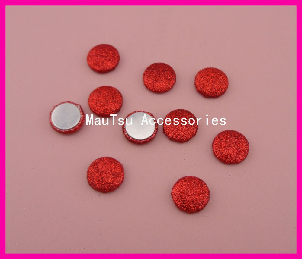 50PCS 20mm Hot Red Glitter covered Round Buttons glitter beads with flat back as hair accessories and jewelry accessories