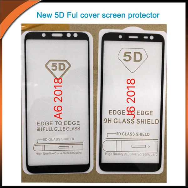 5D Full Cover Tempered Glass Screen Protector with 10in1 package for Samsung A6 2018-A5 2018-A7 2018-A8 2018-A9 Star