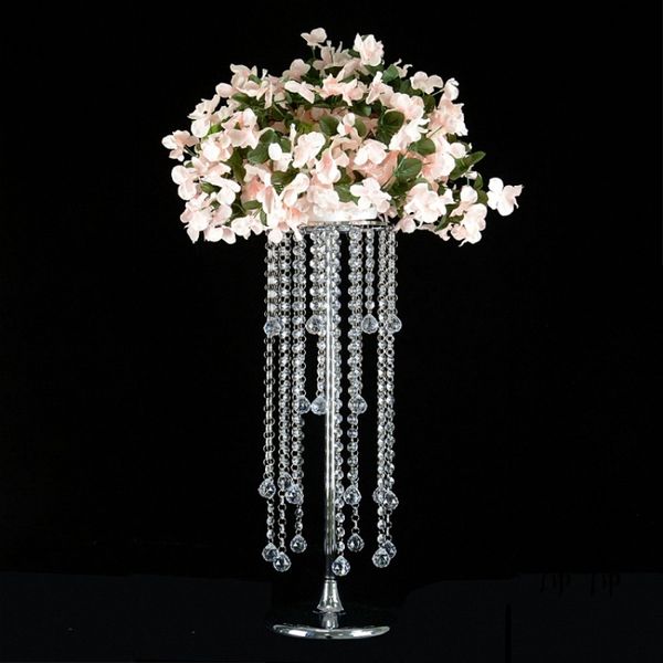 Vase 60 CM 4-Layers Acrylic Flower Rack Pillar Crystal Vases Wedding Table Centerpiece Party Event Road Leads Home Decor