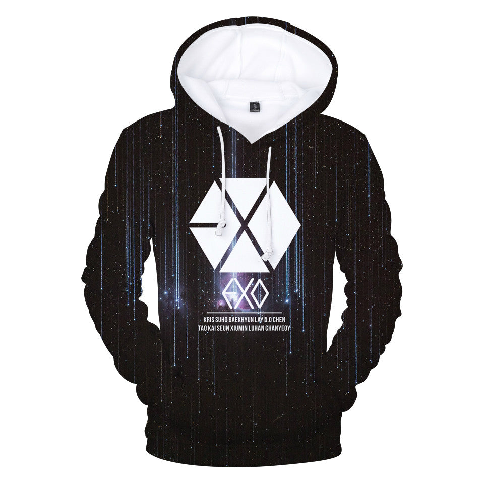 Blackday New Design 3D Print EXO Bangtan Boy Love Yourself Winter Autumn Women Hoodie Sweatshirt K-pop Hip Hop Female Cotton Casual Coat