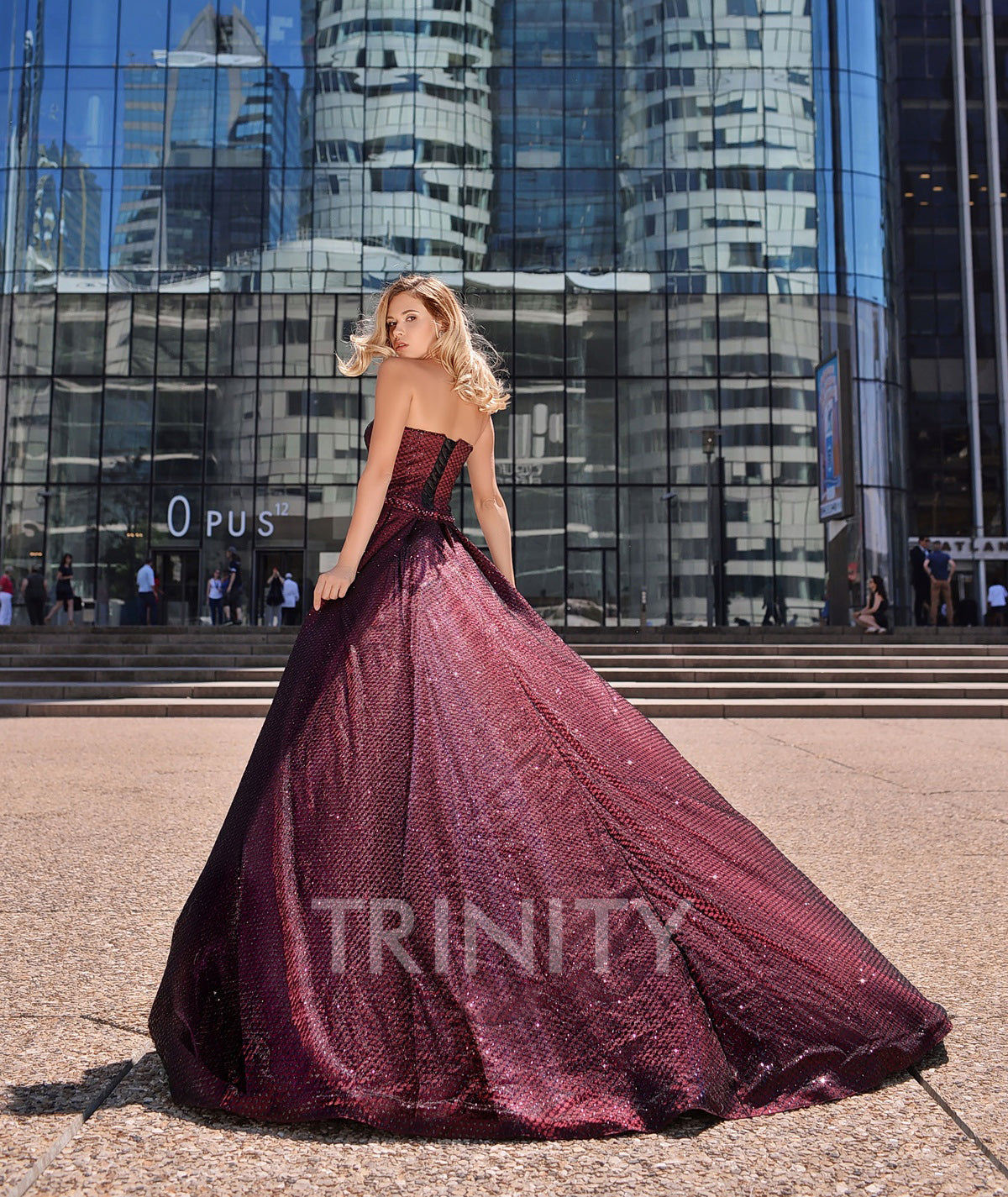 Two In One Wine-Black Lace Strapless Evening Dresses Special Occasion Party Dresses Prom Dresses Homecoming Custom Size 2-18 KF1221279