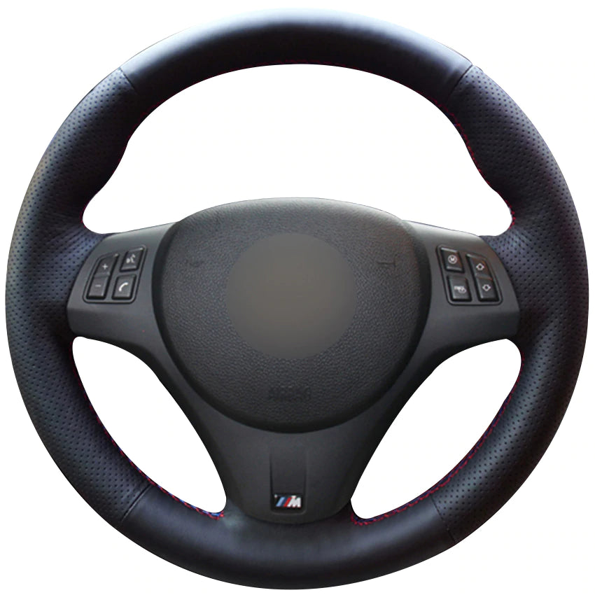 Black Natural Leather Car Steering Wheel Cover for BMW M3 2009-2013 E92