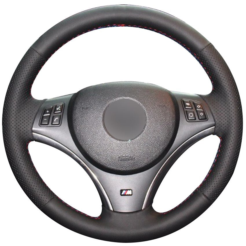 Black Synthetic Leather Car Steering Wheel Cover for BMW E90 325i 330i 335i E87 120i 130i 120d
