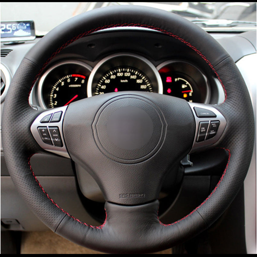 Black Natural Leather Car Steering Wheel Cover for Suzuki Grand Vitara 2007-2013