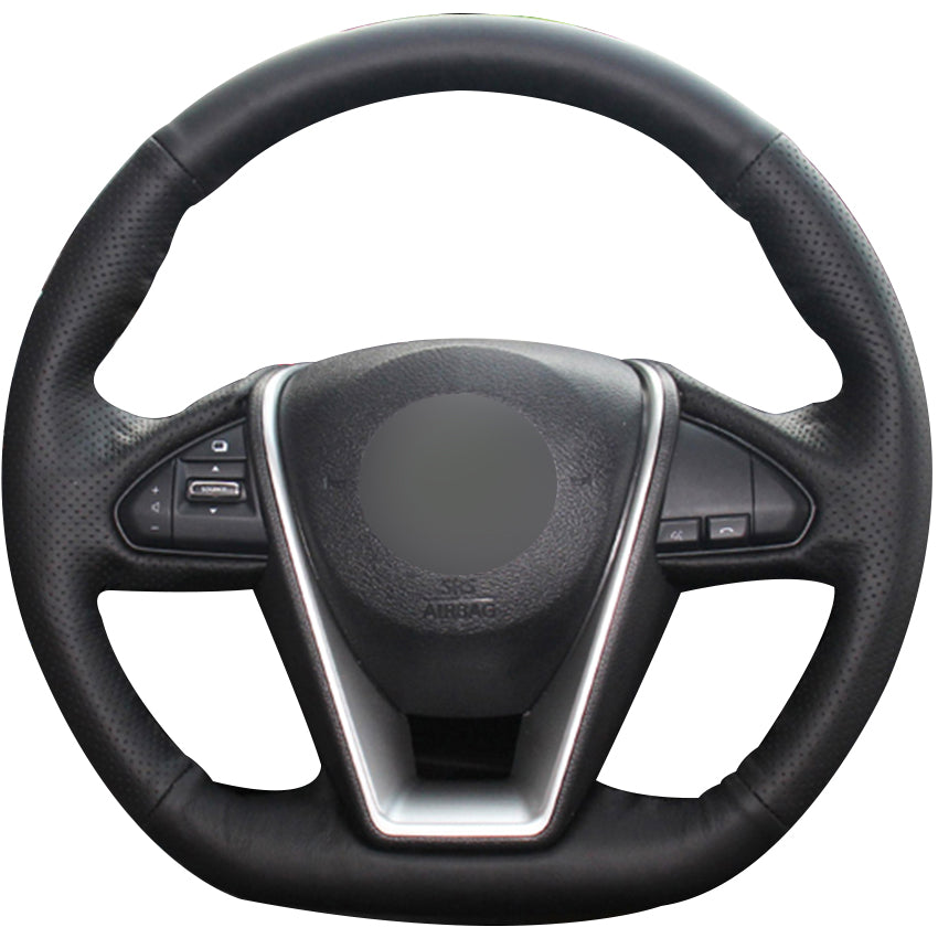 Black Natural Leather Car Steering Wheel Cover for Nissan Lannia 2015 Maxima 2016