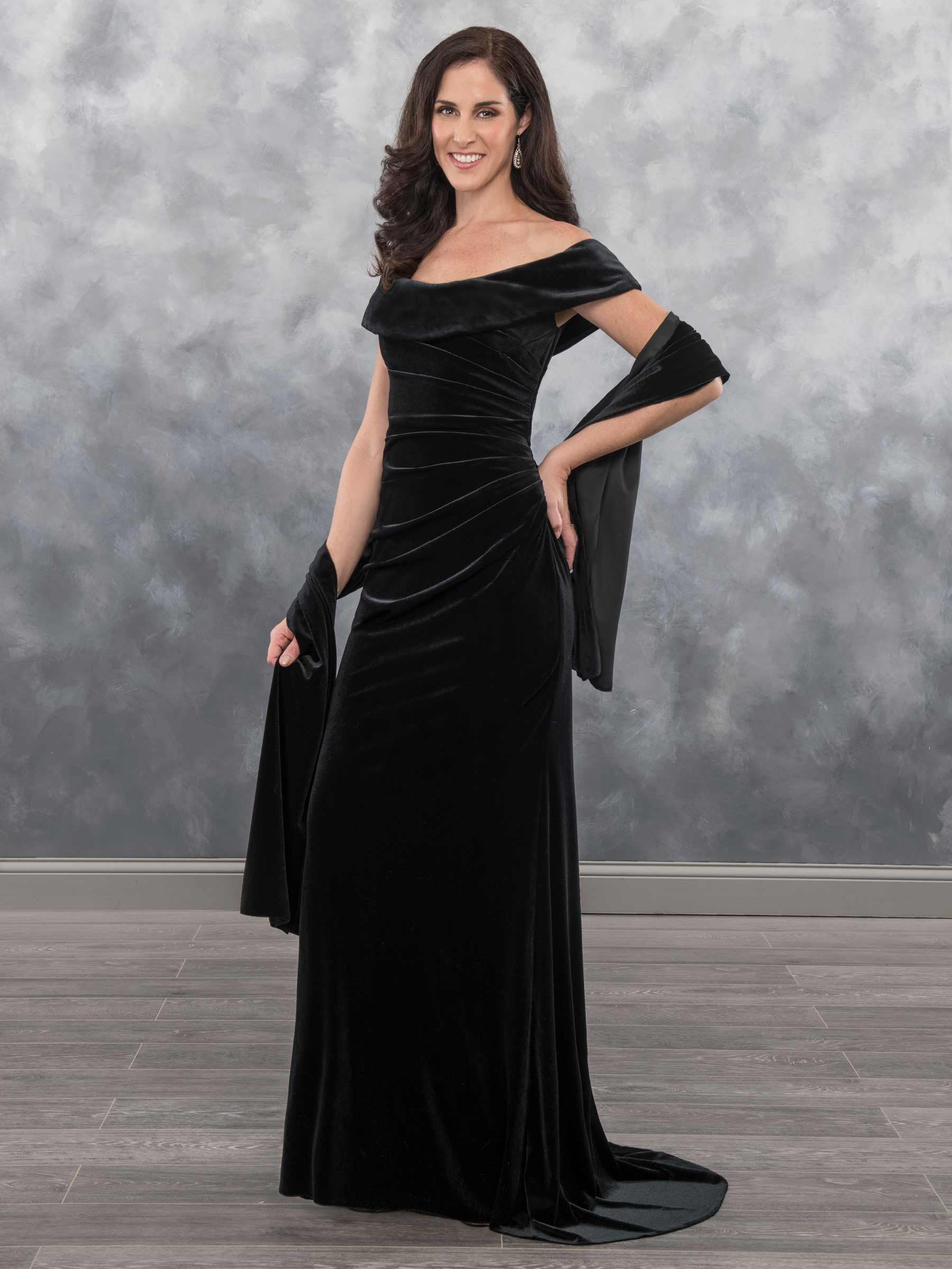 Elegant Black Wine Velvet Off Shoulder Mother&#039;s Dresses Mother&#039;s Special Occasion Weddings Party Dresses Custom Size 2-18 KF101407
