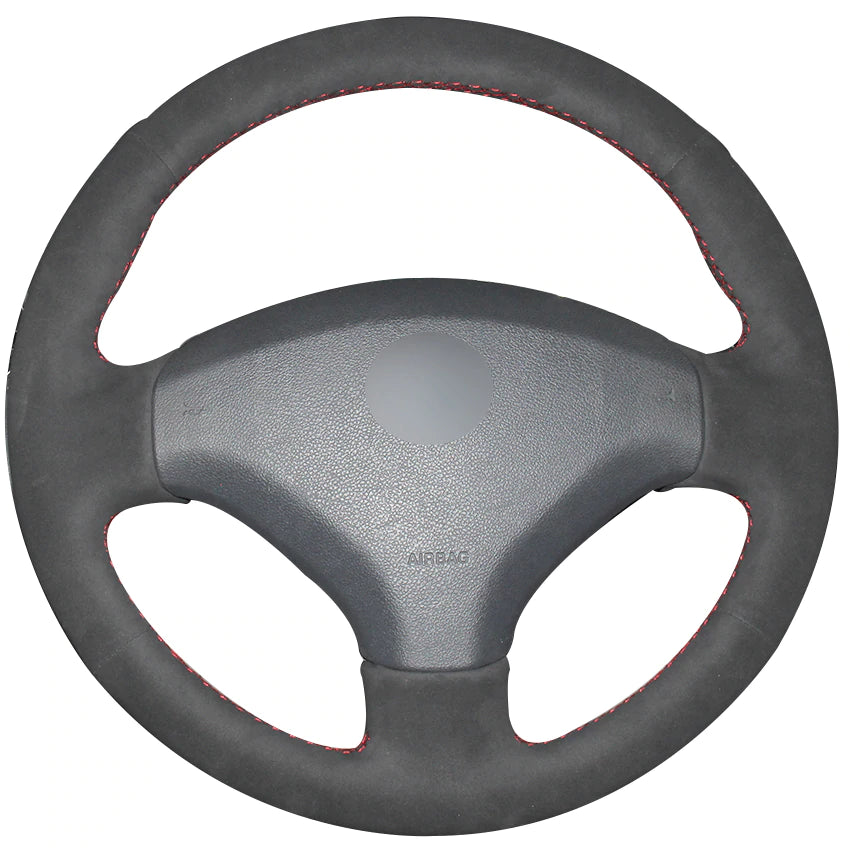 Black Suede Car Steering Wheel Cover for Old Peugeot 408 Peugeot 308