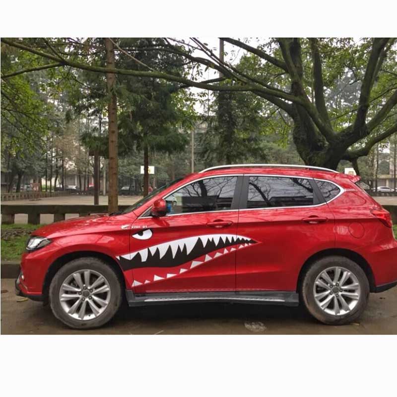for Shark Mouth Body Stickers Creative Decals Door Side Door Car stickers