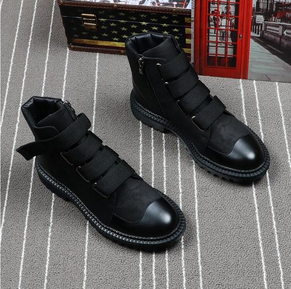Men Boots Autumn Flat Keep Warm Tooling Shoes Wear Resistant High-Top Sneakers Men&#039;s wedding Dress Shoes H431