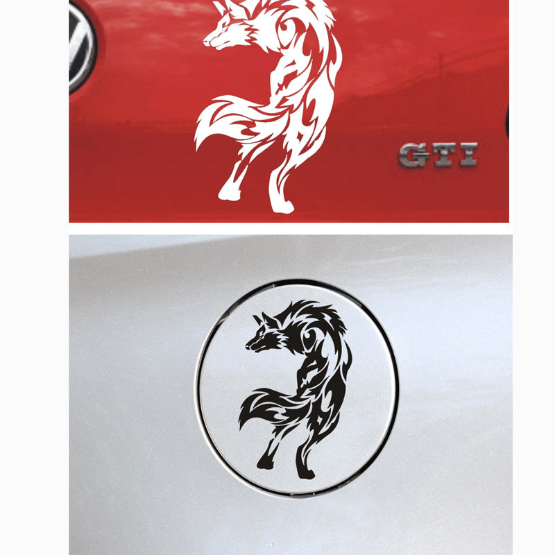 Personality Wolf Car Decoration Stickers Scratches Reflective Warning Tail Decals