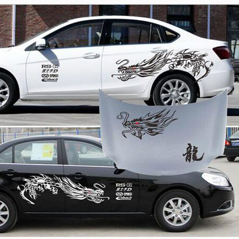 2PCS-Set Dragon Car Stickers Body Scratches Personalized Pull cover Decals