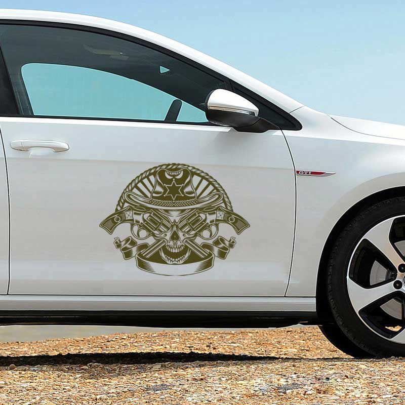 New Car Skull Head Whole Body Personalized Modification Engine Cover Sticker& Decals