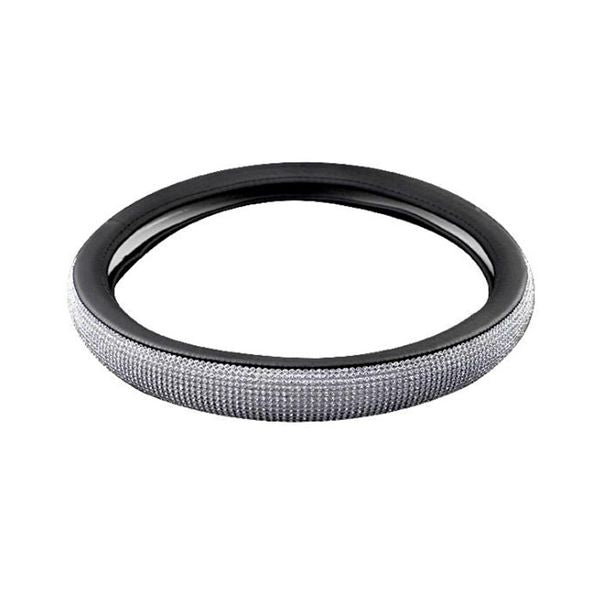 Bg Crystal Car Steering Wheel Covers for Women Girls Leather Rhie Covered Steering-Wheel Interior Accessories