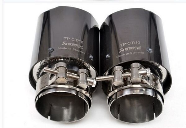 Titanium black inlet51mm-outlet90mm for AK carbon fiber exhaust tip exhaust pipe muffler