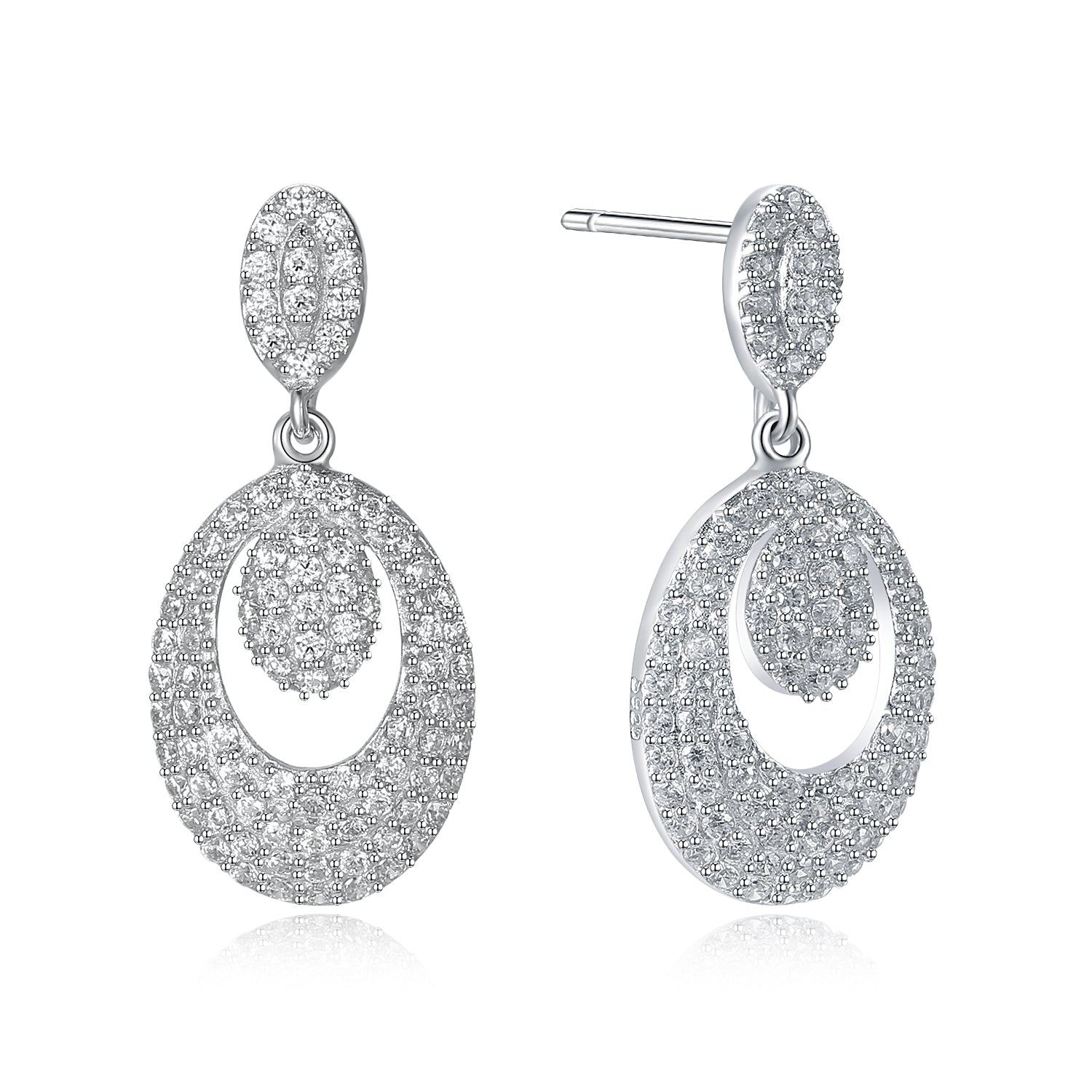 Crystal 925 Sterling Silver drop Earrings for Women female jewellery long water drop earring statement accessories