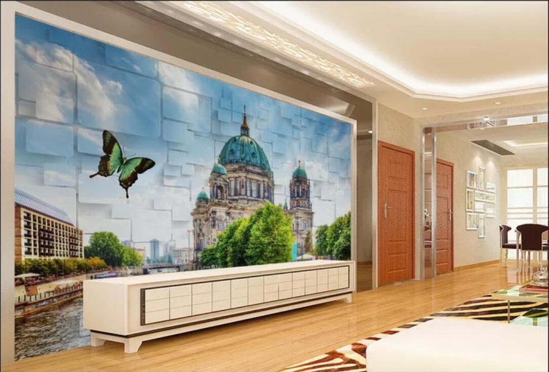 3d wallpaper custom photo murals 3D three-dimensional European style architecture TV background wall decoration wall art canvas pictures