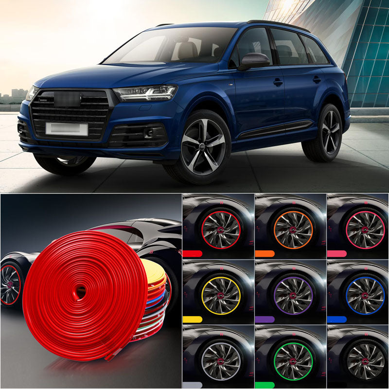 8M Car Wheel Hub Rim Edge Protector Ring Tire Strip Guard Rubber Sticker Decals For Audi Q7