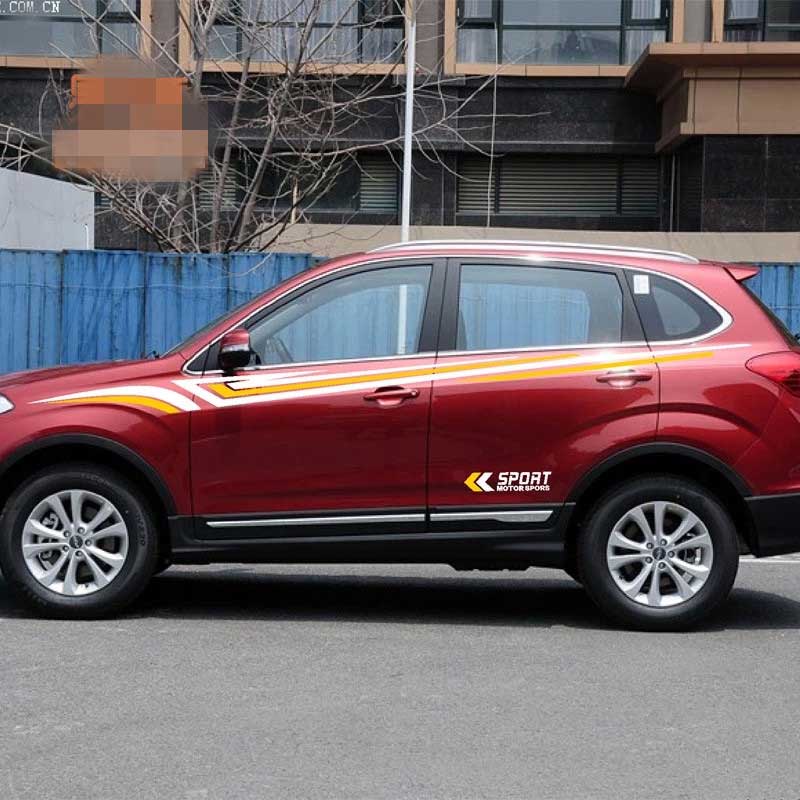 2PCS-Set Waterproof Car Cover Waist Stickers Personalized Modified SUV Decals Detor