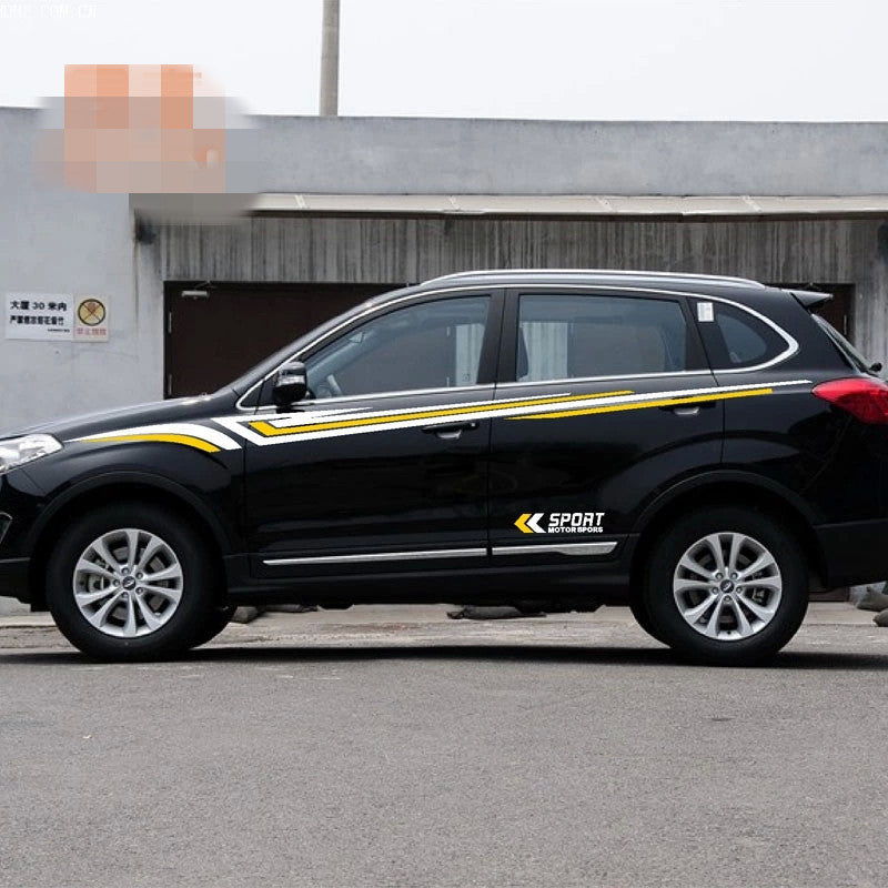 CAR 2PCS-Set Waterproof Car Cover Waist Stickers Personalized Modified SUV Decals Detor