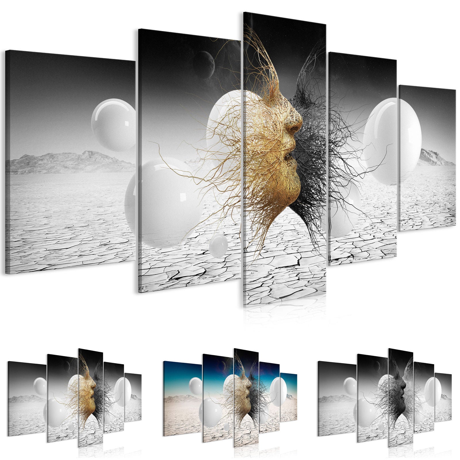 New Fashion Black & Gold Love Kiss Abstract Art on Canvas Painting Poster Wall Art Picture Print Home Wall Decoration Gifts No Frame