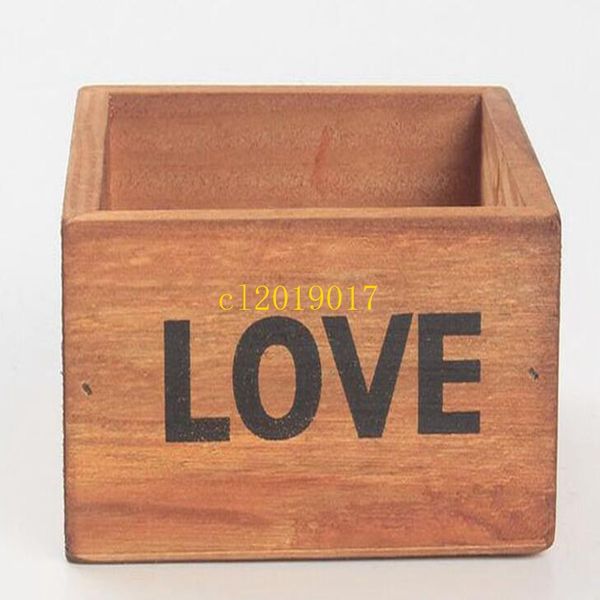 150pcs-lot Rustic Natural Wooden LOVE Letter Succulent Plant Flower Bed Pot Box Home Garden Planter Free Shipping1