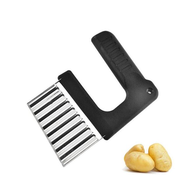 Potato Chips Wavy Cutter Maker Stainless Steel French Fry Slicer Knife For Vegetable Fruit Gadgets Kitchen Accessories QW9959
