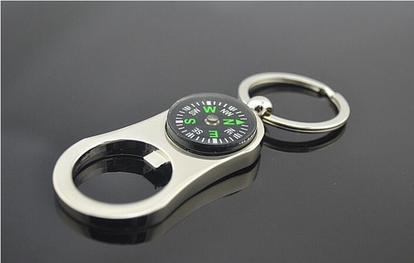 Outdoor Compass Bottle Opener with Key Ring Metal Beer Bottle Openers Bar Tool as Gifts W9479
