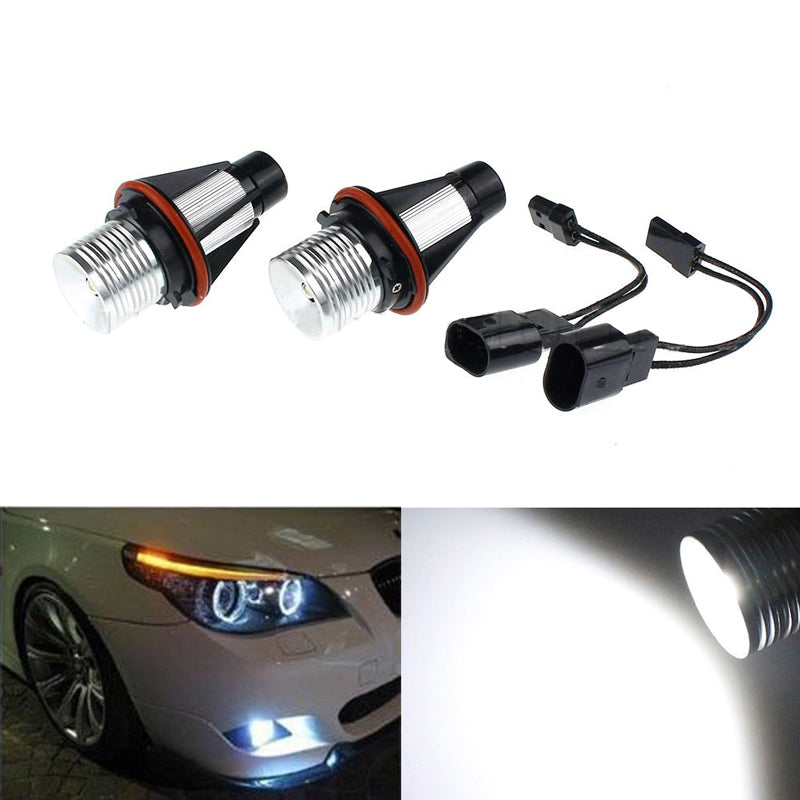 2-5W For BMW E39 E60 E53 E63 High Power Angel Eye LED Ring Marker Headlight Bulb
