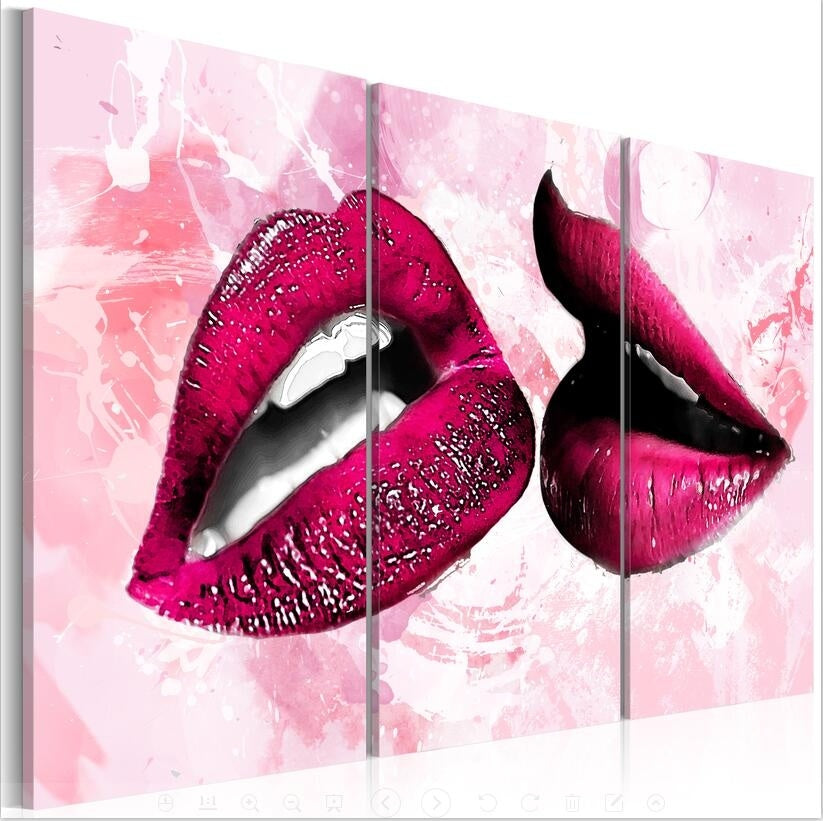 3Pcs ( No Frame ) Canvas Print Modern Abstract Red Lips Poster Modern Home Wall Decor Painting Canvas Printing Art HD Print Painting