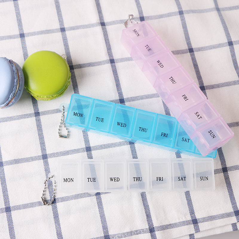 1 Row 7 Squares Tablet Pill Box Holder Medicine Storage Organizer Container Case Dispenser Health Care Weekly 7 Days