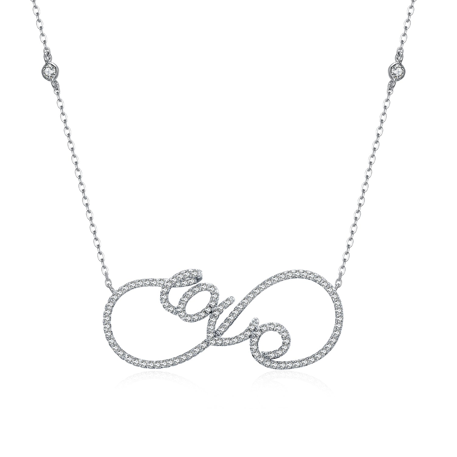 Lovely Choker Necklace Sterling Silver Pendant Big Love words letter Suspension Romantic gift for Lover Women 925 silver Jewelry