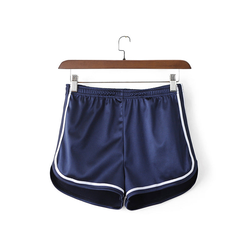 Summer Running Shorts Women Pinstripe Sports Track Short Pants Ladies Gym Fitness Sweat Yoga Running Shorts