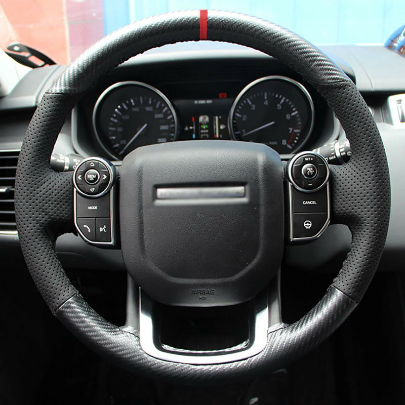 Hand sewing Top Leather Carbon Fiber Steering Wheel Cover For Range Rover