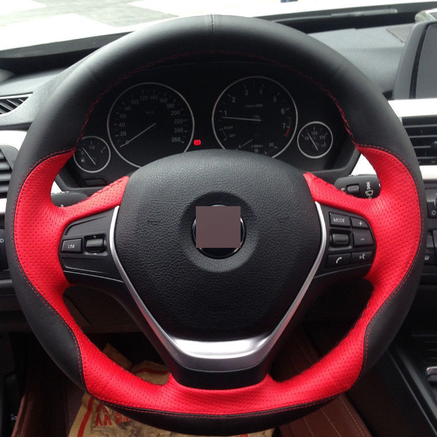 For BMW F30 320i 328i 320d Steering Wheel Cover Hand-stitched Car Interior Case