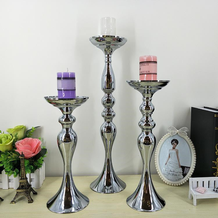 50cm Candle Holders Flower Vase Rack Candlestick gold sliver Wedding decoration Table Centerpiece Event Road Lead Candle Stands