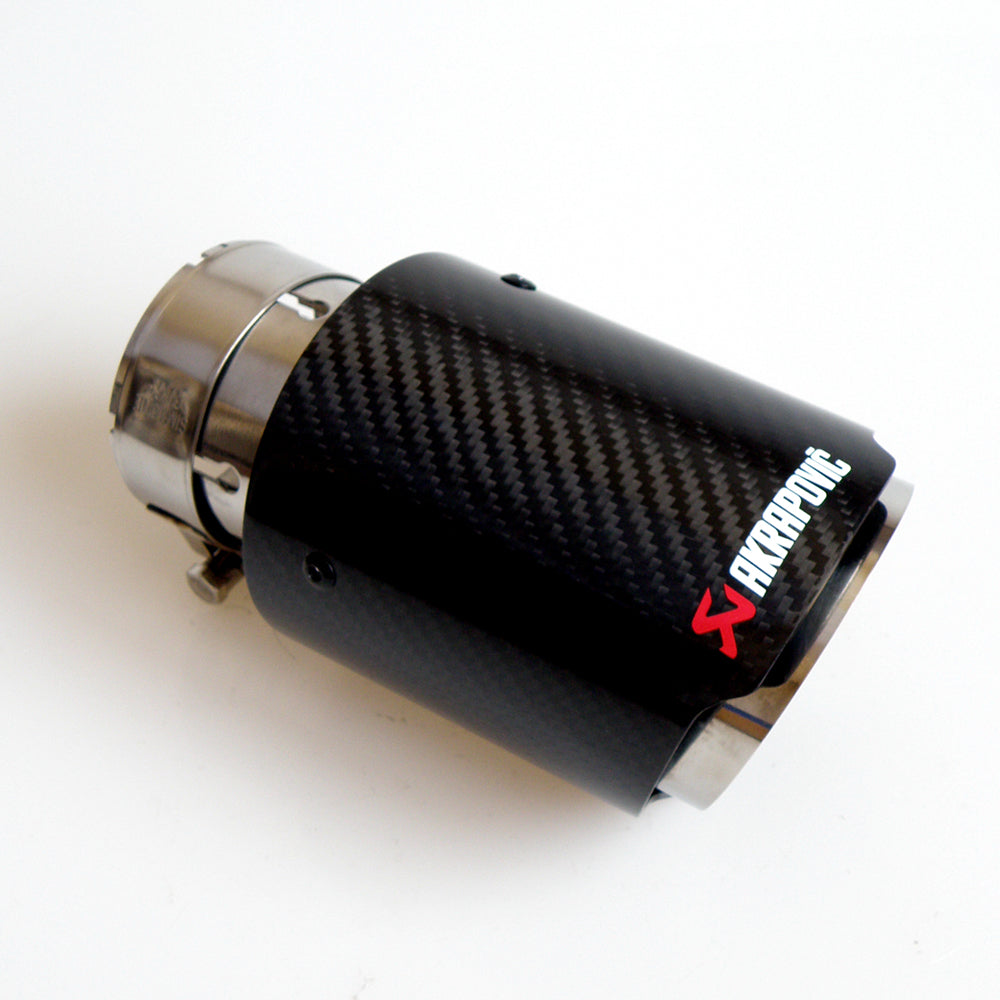 1pcs Akrapovic Glossy Black Carbon Fiber Car Universal Exhaust tailpipe Muffler End Tips 51-54-57-60-63-66-67-70-73-76-80-84mm