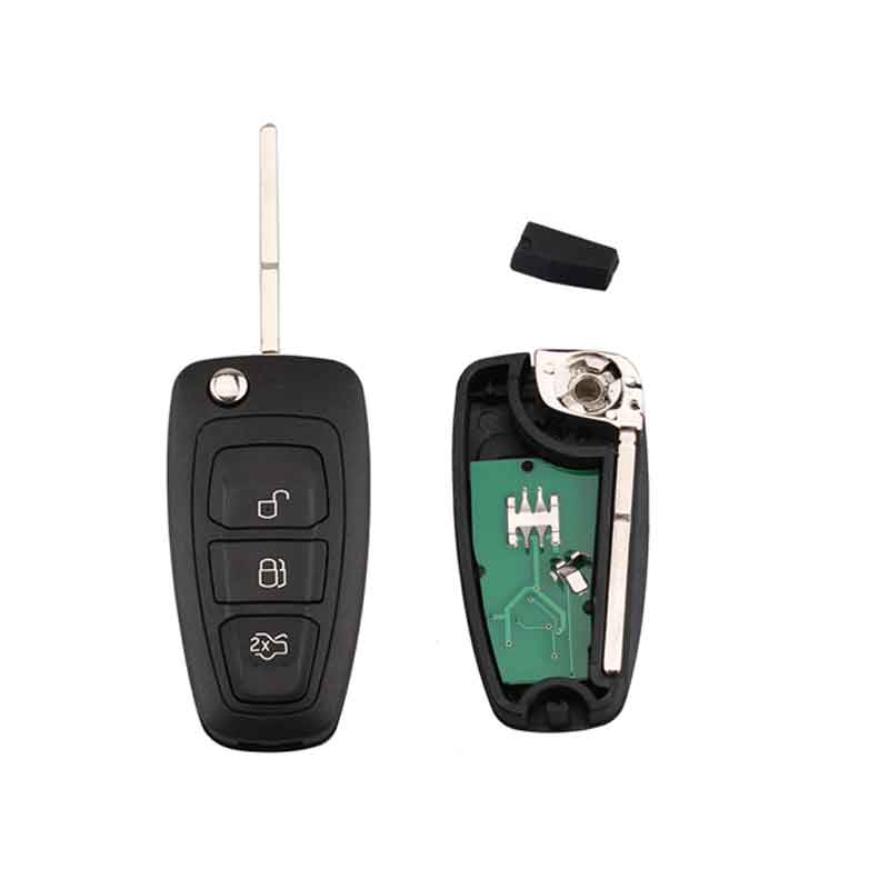3Buttons ID63 chip 433-315MHZ Folding Keyless Entry Fob For Ford Focus Fiesta Complete Remote Key Control ASK Signal