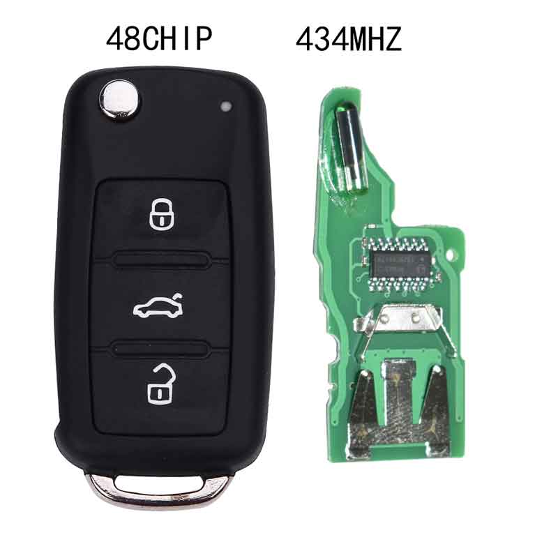 Button ID48 Chip Remote Key For Skoda Fabia Superb Roomster 2002-2011 5K0837202AD For Skoda 202AD 434Mhz Original Key