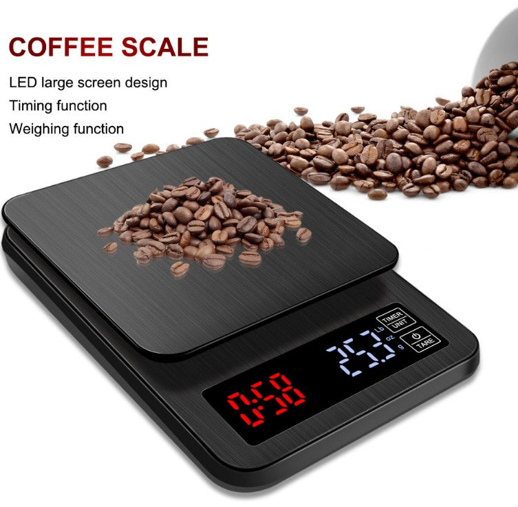 2019 Newest LCD Digital Electronic Drip Coffee Scale with Timer 3kg-5kg-10kg 0.1g weight Household Drip Scale Timer USB Charge Kitchen Scale